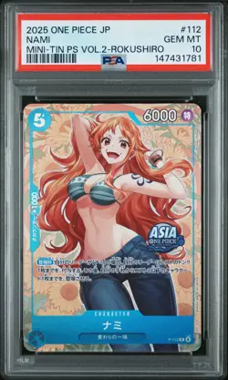 2025 ONE PIECE JAPANESE MINI-TIN PACK SET VOL.2 KOUSHI ROKUSHIRO NAMI PSA 10 - Image 1