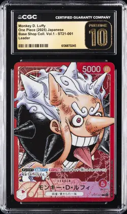 2025 ONE PIECE: JAPANESE #ST21-001 MONKEY D. LUFFY CGC 10 PRISTINE - Image 1