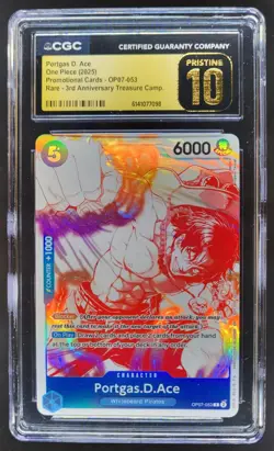 2025 ONE PIECE PORTGAS D. ACE PROMO RARE OP07-053 CGC 10 PRISTINE S PT - Image 1