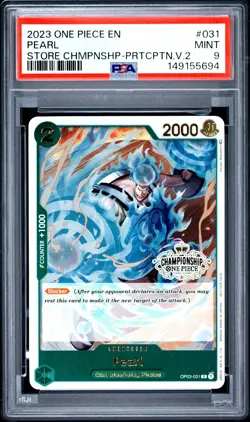 2023 ONE PIECE PROMOS STORE CHAMPIONSHIP-PARTICIPATION VOL.2 #031 PEARL PSA 9 - Image 1