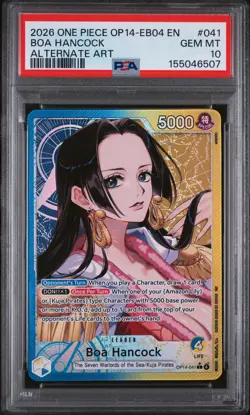 2026 ONE PIECE OP14-EB04-THE AZURE SEA'S SEVEN ALTERNATE ART BOA HANCOCK PSA 10 - Image 1