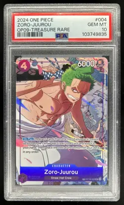 2024 One Piece Emperors in the New World Zoro-Juurou Super Rare #ST18-004 PSA 10 - Image 1