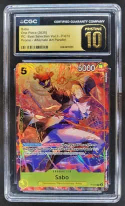2025 ONE PIECE SABO PROMO ALT ART P-073 CGC 10 PRISTINE S PT - Image 1