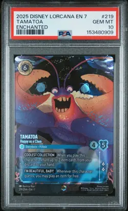 POP 63 PSA 10 TAMATOA HAPPY AS A CLAM ENCHANTED DISNEY LORCANA ARCHAZIA'S ISLAND - Image 1