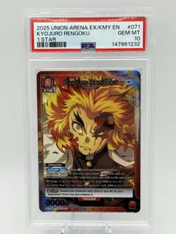 Kyojuro Rengoku #071 EX/KMY Union Arena 1 Star English 2025 PSA 10 GEM MT - Image 1