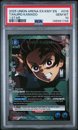 2025 UNION ARENA DEMON SLAYER VOL.2 016 TANJIRO KAMADO 1 STAR PSA 10 GEM MINT - Image 1