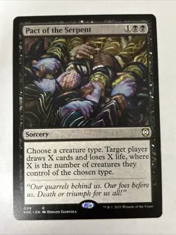 MTG Magic the Gathering Pact of the Serpent (9/135) Kaldheim Commander LP - Image 1