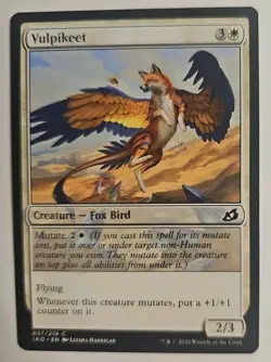 MTG Magic The Gathering Card Vulpikeet Creature Fox Bird White IKO 2020 - Image 1