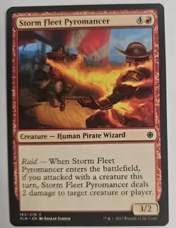 MTG Magic The Gathering Card Storm Fleet Pyromancer Creature Human Pirate Red - Image 1