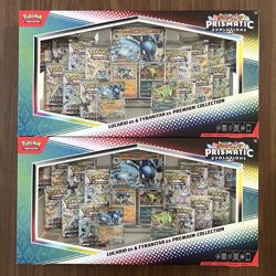 (LOT OF 2) Pokemon Prismatic Evolutions Lucario Tyranitar EX Premium Collection - Image 1