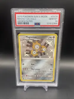 2019 POKEMON SUN & MOON HIDDEN FATES #SV28 MAGNETON-HOLO PSA 10 - Image 1
