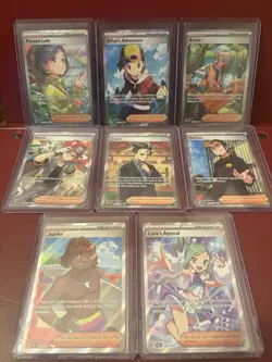 Pokemon Trainer Full Art Lot - 8 Cards - Parasol Lady Arven Ethan Lisia - Ungrad - Image 1