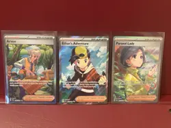 Pokemon Trainer Full Art Lot - 8 Cards - Parasol Lady Arven Ethan Lisia - Ungrad - Image 3