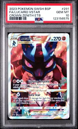 PSA 10 Lucario VSTAR SWSH291 Promo 2023 Pokemon Crown Zenith Elite Trainer Box - Image 1