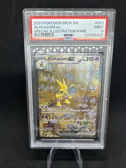 2023 POKEMON MEW EN-151 SPECIAL ILLUSTRATION RARE #201 ALAKAZAM EX PSA 9 - Image 1