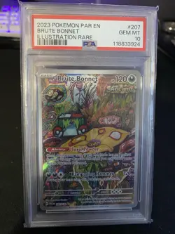 Brute Bonnet PSA 10 207/182 Paradox Rift Holo Illustration Rare Pokemon 2023 - Image 1