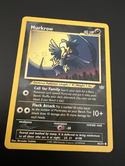 Murkrow 46/64 Neo Revelation Unlimited 2001 Pokemon Card Common NM - Image 1