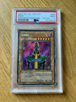 Yugioh 1st Edition Jinzo PSV-000 PSA 9 Pharaoh's Servant - Image 1