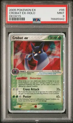 2005 Pokemon EX Deoxys Crobat EX Holo Deoxys PSA 9 #96 - Image 1