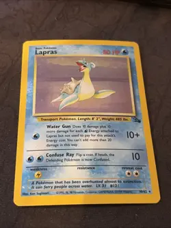 1999 Pokemon Fossil Holo Lapras #10/62. MP - Image 2