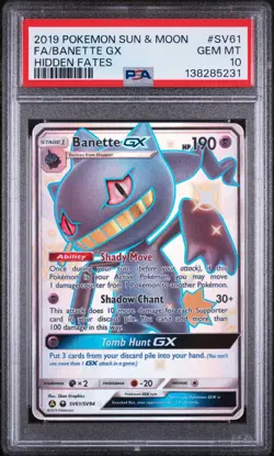 Banette GX SV61/SV94 PSA 10 GEM MINT Pokemon Hidden Fates Shiny Ultra Rare - Image 1