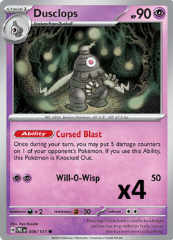 Pokemon TCG-Dusclops x4 Playset Prismatic Evolutions 036/131 NM - Image 1