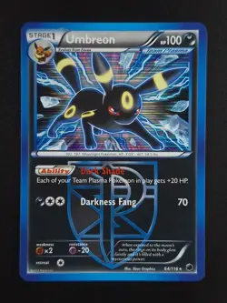 2013 Pokemon UMBREON #64/116 Black & White Plasma Freeze Holo Rare English - Image 1