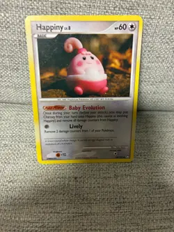Pokemon TCG Happiny 52/123 Mysterious Treasures (Yuka Morii) (MP) - Image 1