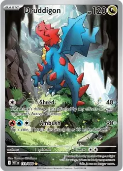 POKEMON TCG DRUDDIGON WHITE FLARE IR HOLO 151/086 - Image 1