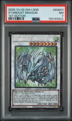 2025 YU-GI-OH! L5DD-LEGENDARY 5D'S DECKS 1ST EDITION STARDUST DRAGON PSA 7 - Image 1