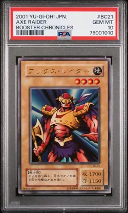 2001 Yu-Gi-Oh! PSA 10 Japanese - Axe Raider - Booster Chronicles #BC-21 - Image 1