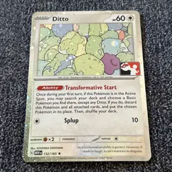 Ditto Pokemon Prize Pack Series 6 Promo Pokemon Card NM/LP Play Stamp Mew 151 - Image 1