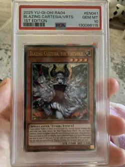 Yu-Gi-Oh! Blazing Cartesia, the Virtuous Quarter Century Secret Rare PSA 10 Ra04 - Image 1