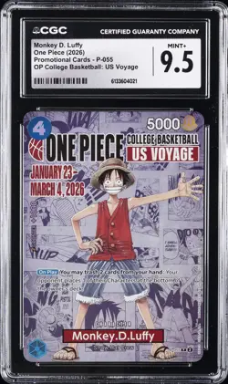 2026 ONE PIECE #P-055 MONKEY D. LUFFY CGC 9.5 - Image 1