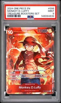 2024 ONE PIECE PROMOS TREASURE BOOSTERS SET #006 MONKEY D. LUFFY PSA 9 - Image 1