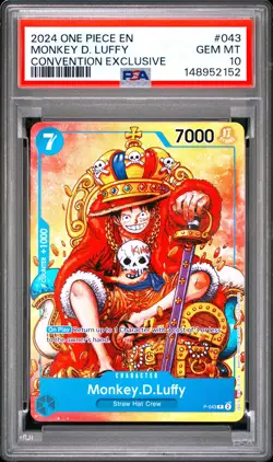 2024 ONE PIECE PROMOS CONVENTION EXCLUSIVE #043 MONKEY D. LUFFY PSA 10 - Image 1