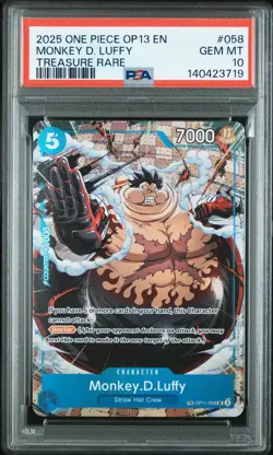 2025 One Piece Carrying On His Will MONKEY D. LUFFY #058 PSA 10 Treasure Rare - Image 1