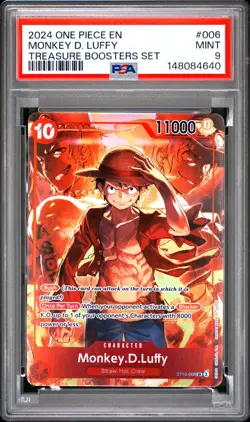 2024 ONE PIECE PROMOS TREASURE BOOSTERS SET #006 MONKEY D. LUFFY PSA 9 - Image 1