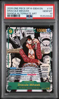 2026 ONE PIECE OP14-EB04-THE AZURE SEA'S SEVEN #119 DRACULE MIHAWK MANGA - Image 1