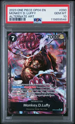 2023 One Piece Kingdoms Of Intrigue MONKEY D. LUFFY #090 GEM MT PSA 10 Alt Art - Image 1