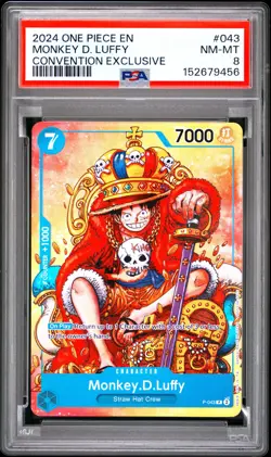 2024 ONE PIECE PROMOS CONVENTION EXCLUSIVE #043 MONKEY D. LUFFY PSA 8 - Image 1