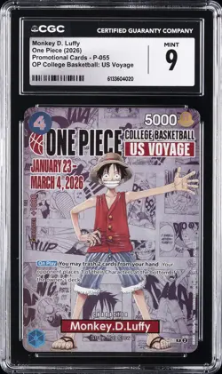 2026 ONE PIECE #P-055 MONKEY D. LUFFY CGC 9 - Image 1