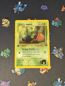 Pokemon Card Erika’s Oddish 70/132 Gym Challenge FIRST EDITION - (NM-) - Image 1