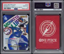 One Piece 2025 Monkey D. Luffy EB02-010 Dodgers GEM MT PSA 10 - Image 3