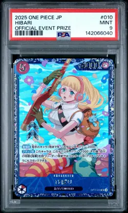 2025 ONE PIECE JAPANESE PROMOS OFFICIAL EVENT PRIZE #010 HIBARI PSA 9 - Image 1