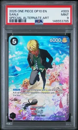 2025 ONE PIECE OP10-ROYAL BLOOD SPECIAL ALTERNATE ART 003 SANJI PSA 9 - Image 1