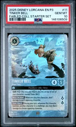 2025 DISNEY LORCANA EN P3-PROMO #11 TINKER BELL - GIANT FAIRY PSA 10 - Image 1