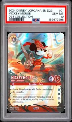 DISNEY LORCANA EN D23-D23 EXPO PROMO MICKEY MOUSE - BRAVE LITTLE TAILOR PSA 10 - Image 1