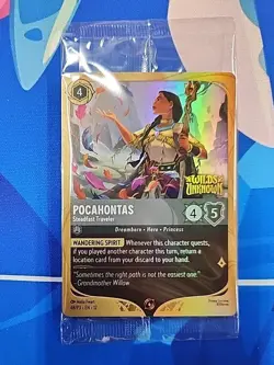 Disney Lorcana Wilds Unknown Pocahontas Steadfast Traveler Prerelease Promo - Image 1