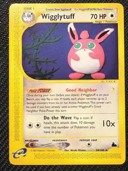 Pokemon TCG Wigglytuff Skyridge 34/144 Rare E Reader Very LP/NM WOTC 2003 Card - Image 1